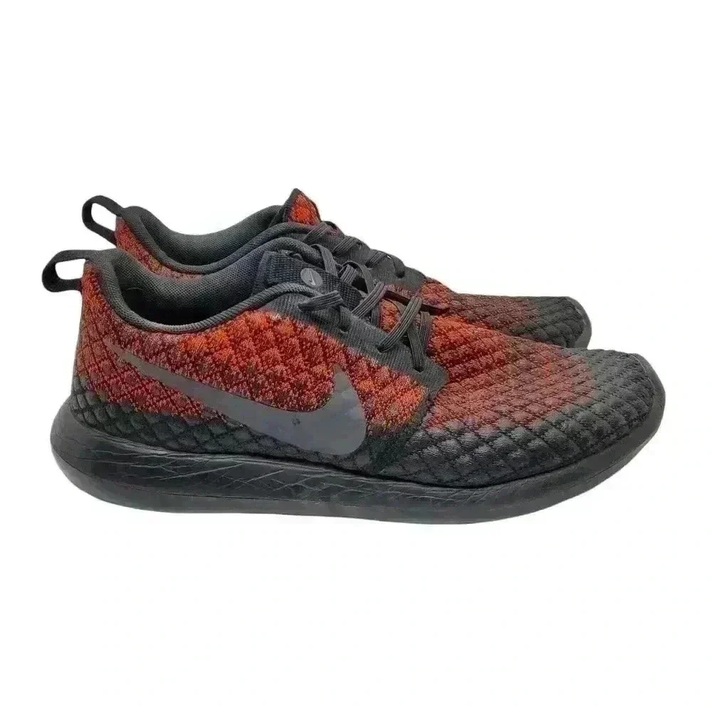 Nike Roshe Two Flyknit 365 Men’s 10 Bright Crimson Dark Grey Black 859535-600